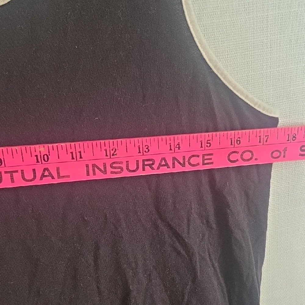 Kate Spade Black and White Trim Tank Top Size Medium Ruffle Bottom